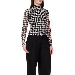 Sanctuary Make A Statment Mesh Top Pulse Houndstooth MD (US 8)